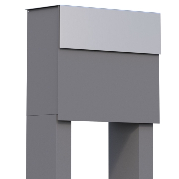 Vrijstaande brievenbus Molto Grijs Metallic met RVS inwerpklep