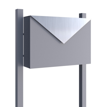 Vrijstaande brievenbus Letter Grijs Metallic met RVS inwerpklep