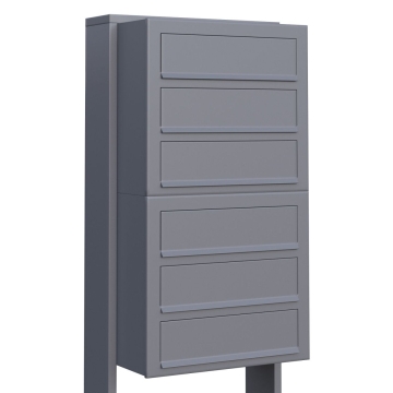 Postkastsysteem Cube voor zes Grijs Metallic
