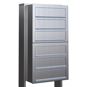 Postkastsysteem Cube voor zes RVS