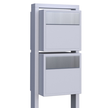 Postkastsysteem Soprano voor twee Wit met RVS inwerpklep