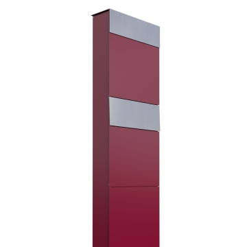 Postkastsysteem The Box voor twee Rood met RVS inwerpklep