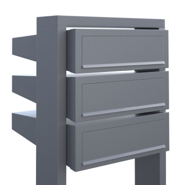 Postkastsysteem Stairs voor drie Grijs Metallic
