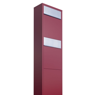 Postkastsysteem Big Box voor twee Rood met RVS inwerpklep