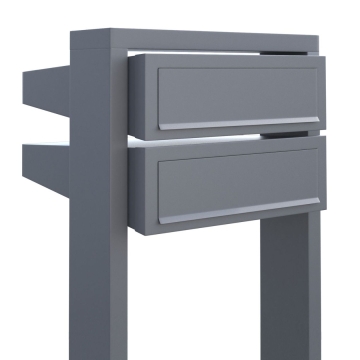 Postkastsysteem Stairs voor twee Grijs Metallic