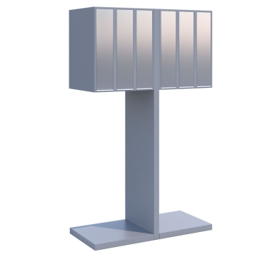 Postkastsyteem Hermes Clone voor zes Grijs Mettallic met RVS inwerpklep