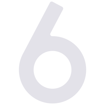 Zelf -adhesief huisnummer "6" - 76 mm in wit