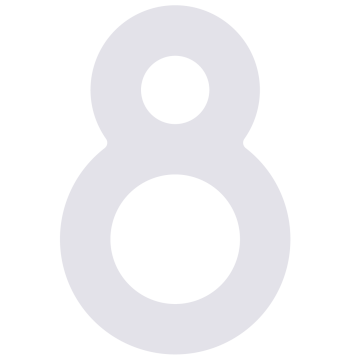 Zelf -adhesief huisnummer "8" - 76 mm in wit