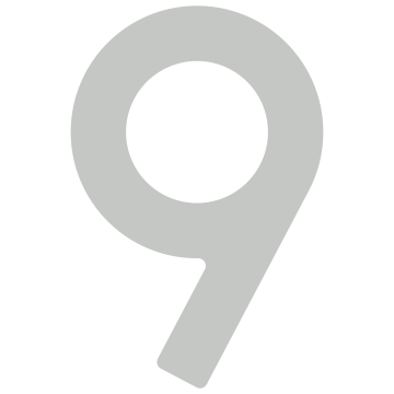 Zelf -adhesief huisnummer "9" - 76 mm in lichtgrijs