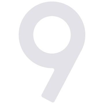 Zelf -adhesief huisnummer "9" - 76 mm in wit