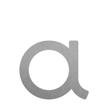 Brief modern 'a' ' - 152 mm gemaakt van Okerbruin staal