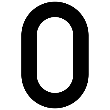 Zelf -adhesief huisnummer "0" - 40 mm in zwart
