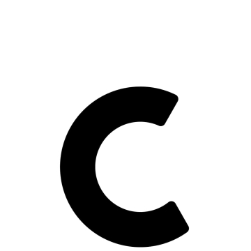 Zelf -adhesive brief "c" - 40 mm in Zwart