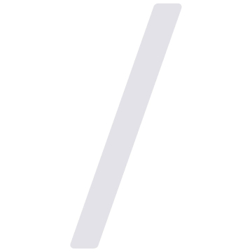 Zelf -adhesive teken "Slash" - 40 mm in Wit
