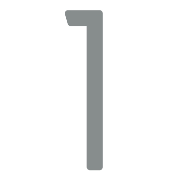 Zelf -adhesief huisnummer "1" - 200 mm grijs