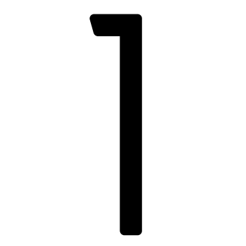 Zelf -adhesief huisnummer "1" - 200 mm in zwart