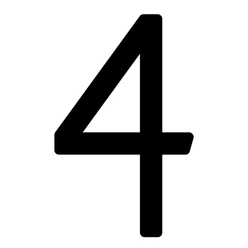 Zelf -adhesief huisnummer "4" - 200 mm in zwart