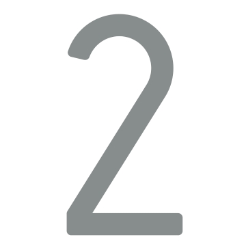 Zelf -adhesief huisnummer "2" - 200 mm grijs