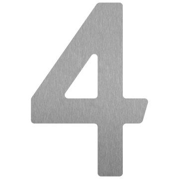 Zelf -adhesief huisnummer "4" - 76 mm RVS