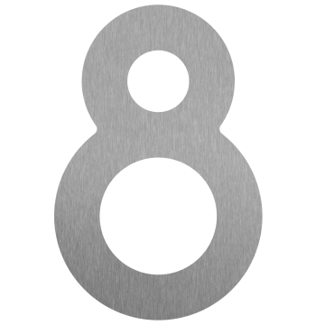 Zelf -adhesief huisnummer "8" - 76 mm RVS