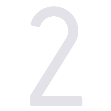 Modern huisnummer '' 2 '' - 245 mm in wit