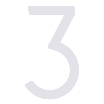 Modern huisnummer '' '3' ' - 245 mm in wit