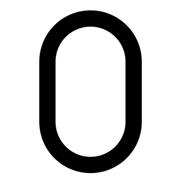 Modern House Number '' '0' ' - 200 mm zwart