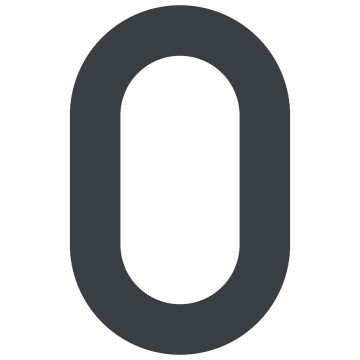 Zelf -adhesief huisnummer "0" - 40 mm in antraciet