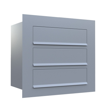 Ingebouwde brievenbus Como for Three in grijs metallic