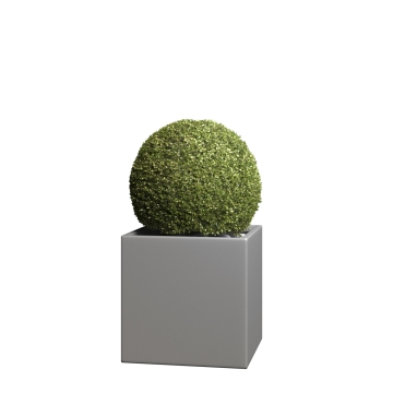Bloempot Kubus Medium in Grijs Mettallic