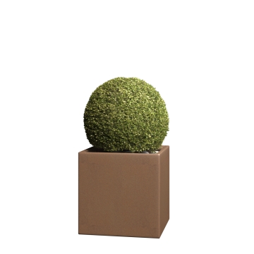 Bloempot Kubus Medium in Okerbruin