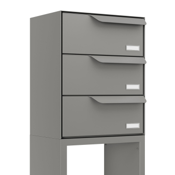 Brievenbus unit Rotterdam for Three in Grijs metallic