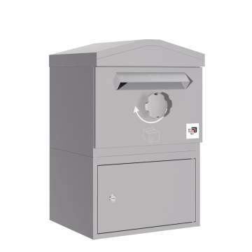 Pakketbrievenbus Mainz met zadeldak - maat M in Agaatgrijs | vrijstaand