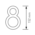 Modern huisnummer '' 8 '' - 152 mm gemaakt van Okerbruin staal thumbnail