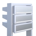 Postkastsysteem Stairs voor drie Wit met RVS inwerpklep thumbnail