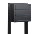 Postkastsysteem Cube voor drie Antraciet thumbnail