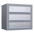 Postkastsysteem Cube voor drie Grijs Metallic met RVS inwerpklep thumbnail