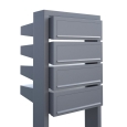 Postkastsysteem Stairs voor vier Grijs Metallic thumbnail