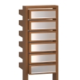 Postkastsysteem Stairs voor zes Okerbruin met RVS inwerpklep thumbnail