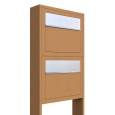 Postkastsysteem Elegance voor twee Okerbruin met RVS inwerpklep thumbnail