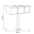 Vrijstaande brievenbus model Americano voor drie Zwart met HPL-front thumbnail