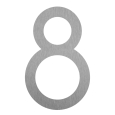 Modern huisnummer '' 8 '' - 152 mm gemaakt van Okerbruin staal thumbnail
