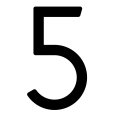 Modern huisnummer '' 5 '' - 200 mm in zwart thumbnail