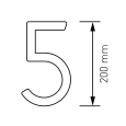 Modern huisnummer '' 5 '' - 200 mm in zwart thumbnail