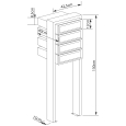 Postkastsysteem Stairs voor vier Zwart met RVS inwerpklep thumbnail