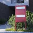 Postkastsysteem Elegance voor twee Okerbruin met RVS inwerpklep thumbnail