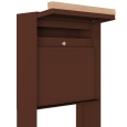 Oxford brievenbus in bruin met houten handvat thumbnail