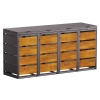 Vuilnisbak doos Kim voor 4 - 120L in Zwart met houten decor front