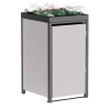 Vuilnisbak doos Tilda voor 1 - 240L in Lichtgrijs metallic met donkergrijs frame