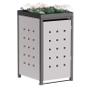 Vuilnisbak doos Martha voor 1 - 240L in Lichtgrijs metallic met donkergrijs frame